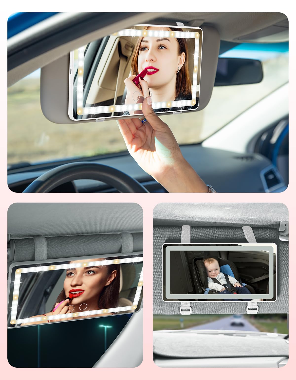 Amazon.com: JOYTUTUS Car Sun Visor Vanity Mirror, Car Vanity